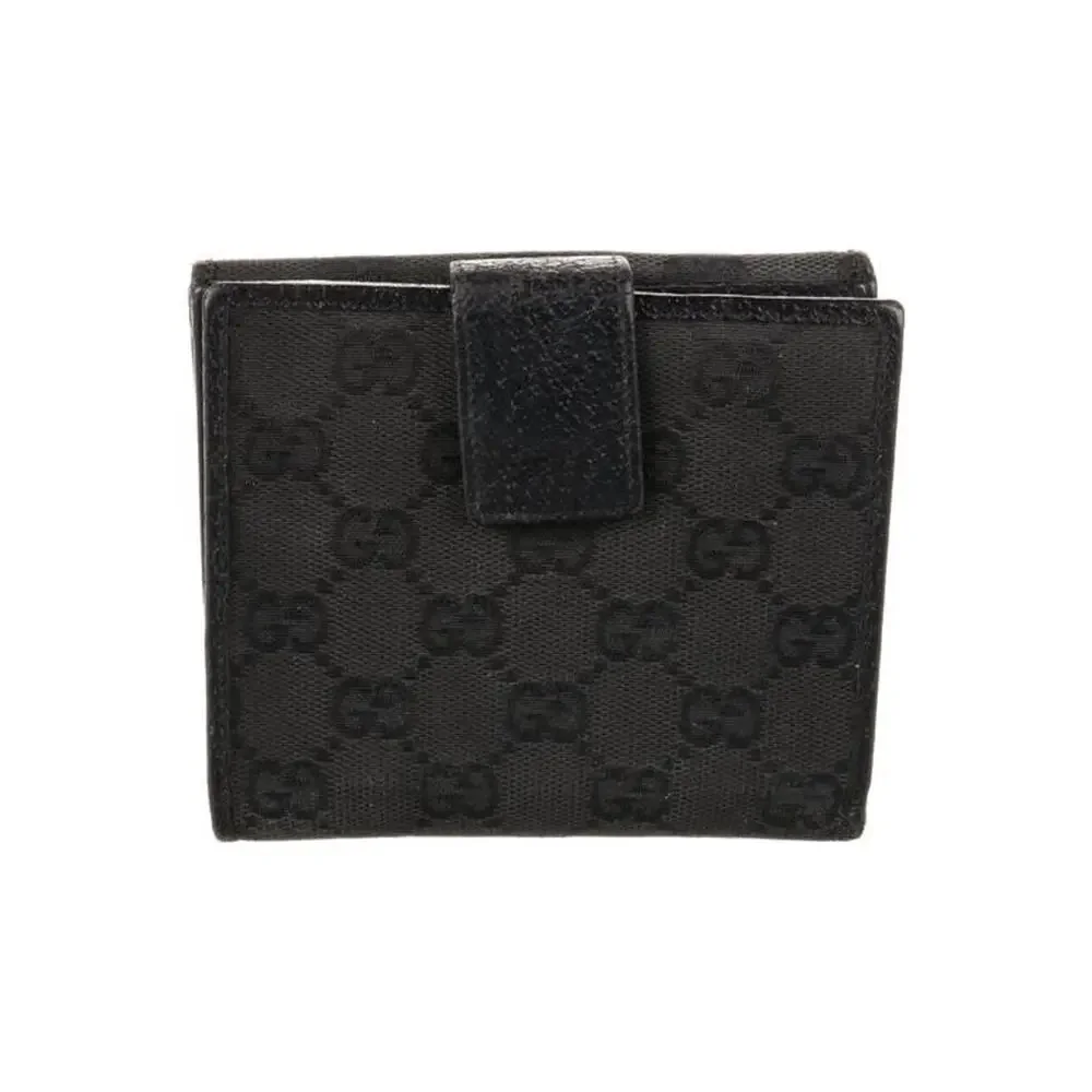Gucci GG Monogram Black Canvas French Wallet